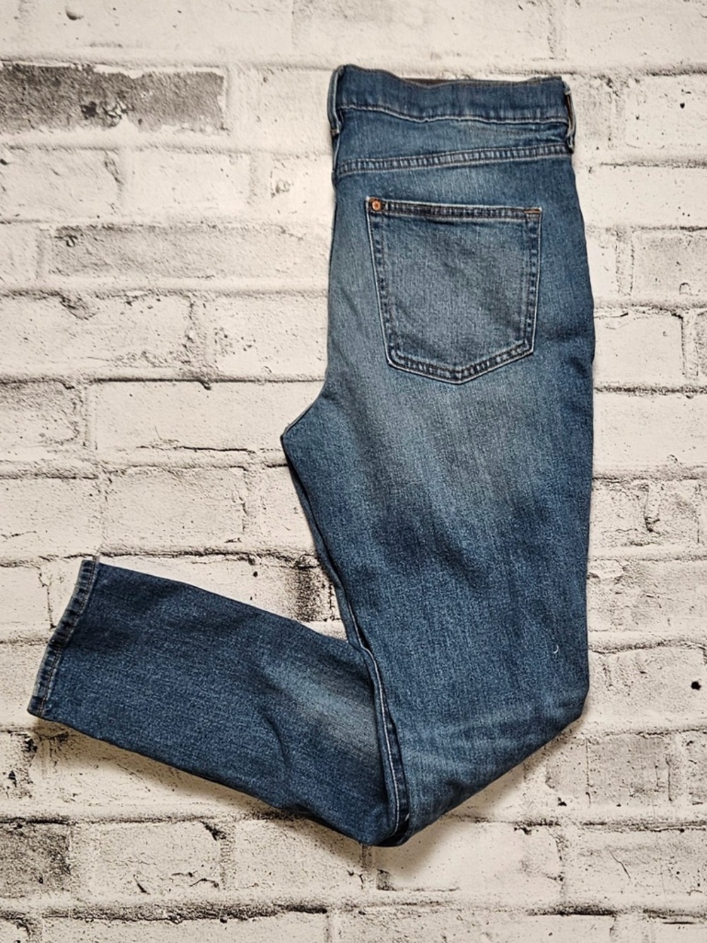 H&M Skinny Fit Distressed Jeans 34x32 Light Wash Ripped Denim